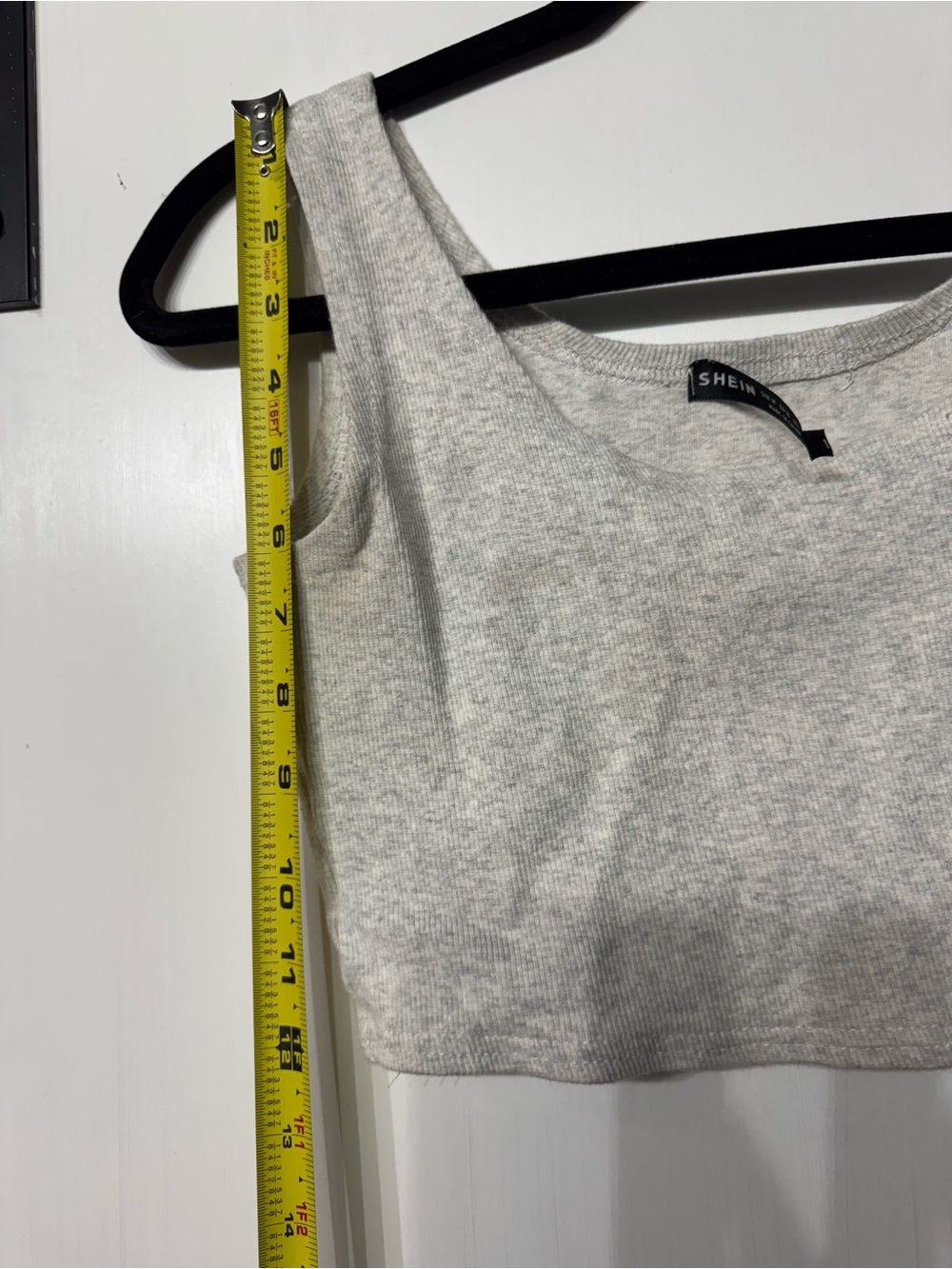 SHEIN Light Gray Ribbed Scoop Crop Tank - Picture 6 of 6